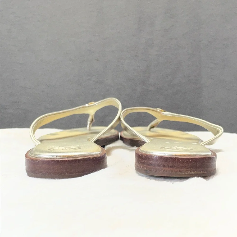 Tory Burch Gold Thong Sandals‎